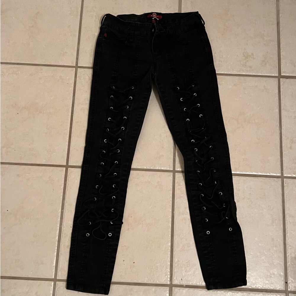 Y2K Royal Bones by Daang Punk Laceup Corset Jeans Size 3